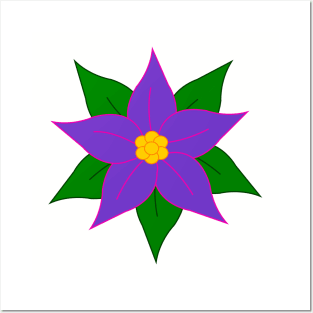 Purple Poinsettia Posters and Art